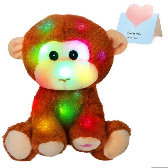 Athoinsu 11'' Light up Monkey Stuffed Animals Soft Plush Toy with LED Night Lig - Picture 1 of 7